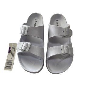 ESPRIT Women's Clearwater 2 Adjustable Band Slides White Size 8 NWT and Box